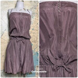 Lerario Beatriz Silk Snap Front Romper, Size 4, Purple